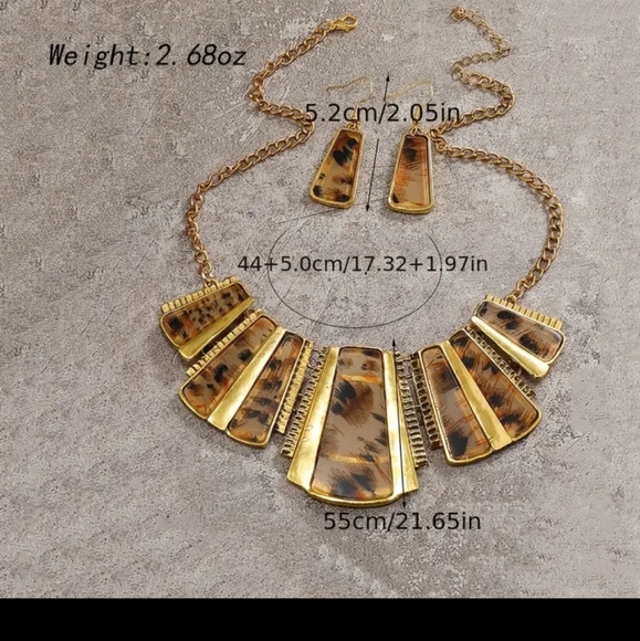 Chunky Leopard Print Jewelry Set - Picture 4 of 7
